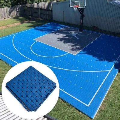 Pièces de sport modulaires à réduction du bruit en PP extérieur pour terrain de basket-ball 3x3