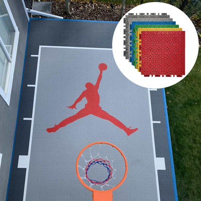Pp multi sport carreaux de verrouillage pour cour de basket-ball en plein air