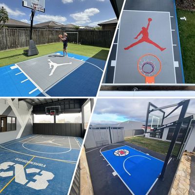 Outdoor Exercise Tiles 0.53 Friction and 95% Ball Bounce Rate for High Durability